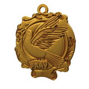 'Pray' Peace Dove GOLD Plated Pendent Necklace