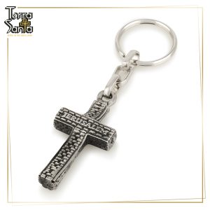Jerusalem Cross Keychain Sterling Silver Plated