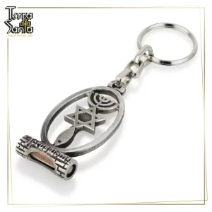 'Jesus Fish' Ichthy's Star of David Menorah Keychain **Small