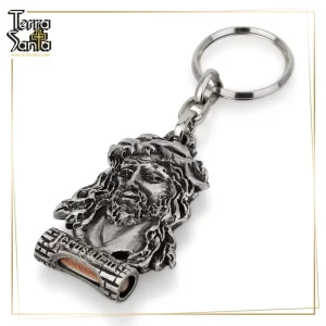 Jesus Crown of Thorns KEYCHAIN SILVER Plated