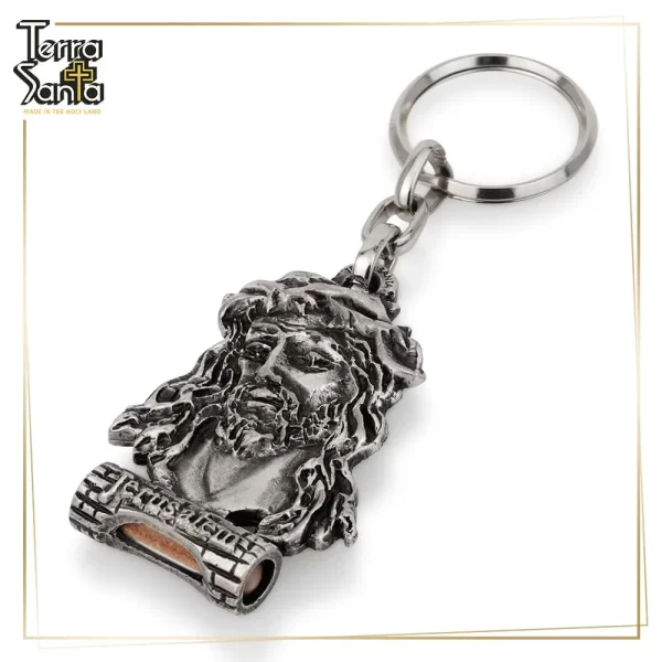 Jesus Crown of Thorns KEYCHAIN SILVER Plated