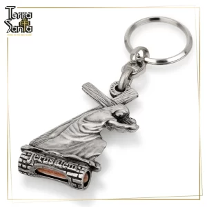'Christ Carrying the Cross' SILVER Plated Keychain