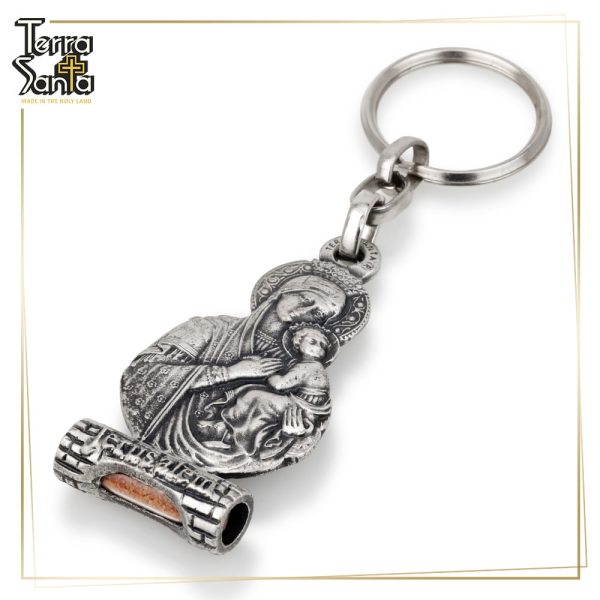 Mary & Jesus Jerusalem Keychain SILVER Plating