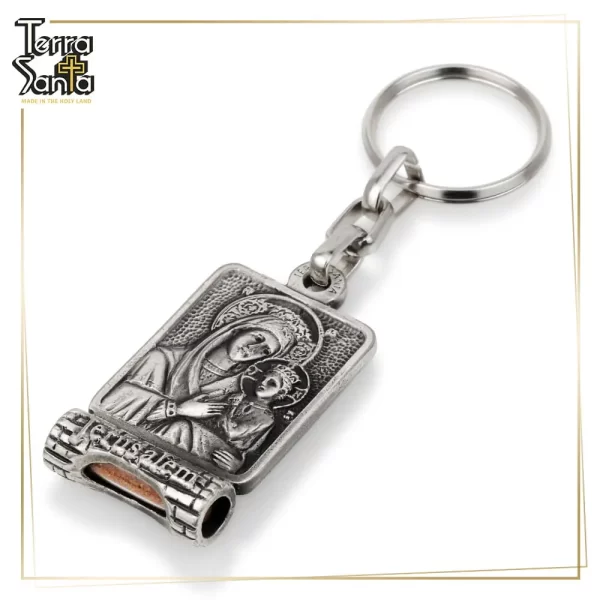 Mary and Baby Jesus SILVER Plating Keychain
