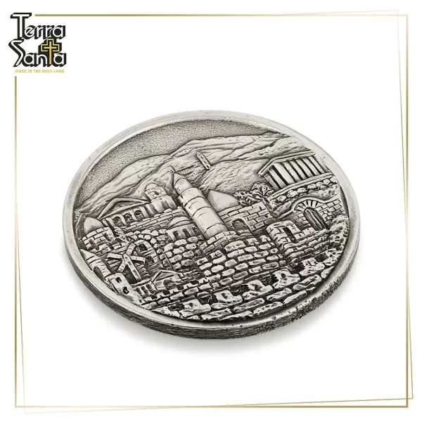 'Jerusalem Walls'  Medal Medallion Sterling Silver Plating