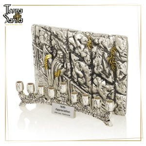 Hanukkah Menorah Western Wall Prayers Sterling Silver Plating